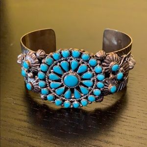 Sterling silver bracelet with turquoise stones